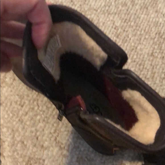 Ugg zip up brown leather boots size 7 - Picture 6 of 10